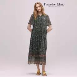 [Thursday Island] 플라워 패턴 쉬폰 원피스(T244MOP255W)