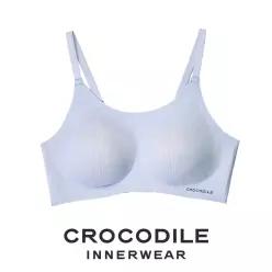 [크로커다일] 소프트핏 쉘론 스트랩 패드일체형 브라 미스티블루 CDWBR5M11T