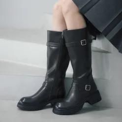 엠.무크 레아 소가죽 캐주얼 롱부츠 블랙 516523704AA