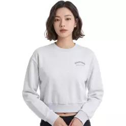 디스커버리 여성 크롭 트레이닝 맨투맨 티셔츠 DWTR42041-MGL