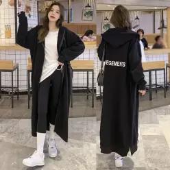 빅사이즈 여성 기모 맨투맨 가디건 150kg까지 오버핏 외출복 후드 집업 롱 