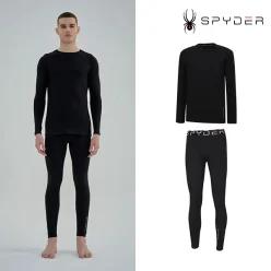 [스파이더] 남성 소프트 터치 기능성 웜웨어 상하의 세트 블랙