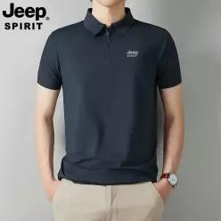 JEEP SPIRIT 남자 여름 반팔 카라티 반집업 티셔츠 시원한 캐주얼 상의