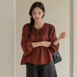 [캔마트] 애니 링클 긴팔 블라우스