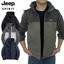 JEEP SPIRIT 남성 경량 방수 바람막이 아웃도어 후드 탈부착 재킷