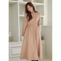 허리스모킹 롱 원피스 PQ4WO501
