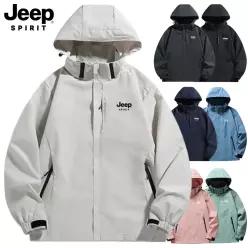 JEEP SPIRIT 남녀공용 후드 바람막이 캠핑 점퍼 패션 재킷 자켓 M~5XL 빅사이즈 여성 남성 커플 남자 여자 JP6266
