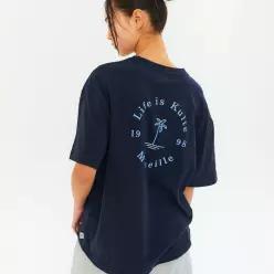CIRCLE PALM TREE T-SHIRT NAVY