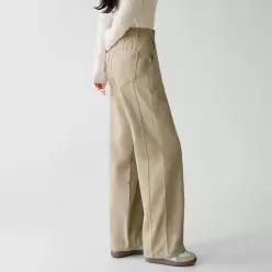 [진에비뉴] 카누 옆절개 와이드 코튼 팬츠