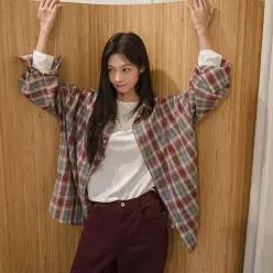 토스트 빈티지 루즈핏 체크셔츠