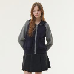 배색 래글런 니트 가디건 PQ4KG061