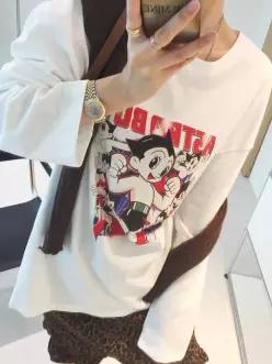 으랏차차 프린팅 레터링 라운드 루즈핏 가을 긴팔티셔츠 (3color)