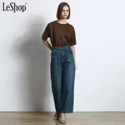 [르샵(LeShop)] 내추럴 캣워싱 세미 와이드 데님 팬츠 (택가격 199000원)