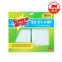 [3M] 스카치브라이트 망사 스펀지 주방 수세미 10개입