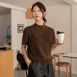 [캔마트] 파베 포근넥 가오리 반팔 니트