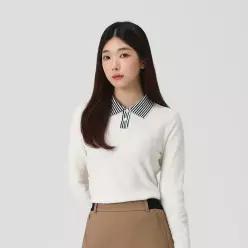 [엘르골프] 여성 부클 조직 폴로티셔츠_6K85201