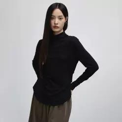 [보니스팍스] 골지 저지 하이넥 티셔츠-BC48TS130