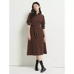 [빈폴레이디스] 코듀로이 셔츠 원피스  브라운 (BF5971C03D)