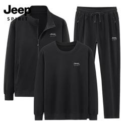 JEEP SPIRIT 빅사이즈 트레이닝 세트 남성 집업 트레이닝 자켓+라운드맨투맨+바지