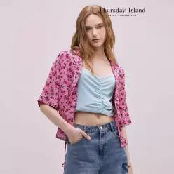 [Thursday Island] 셔츠 카라 플라워 블라우스(T244MBL247W)