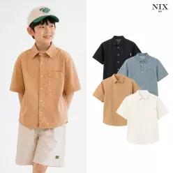 [NIXKIDS]유니) D/L톤 코튼컬러 다잉 세미오버핏 반팔 셔켓FKRMCJV710P