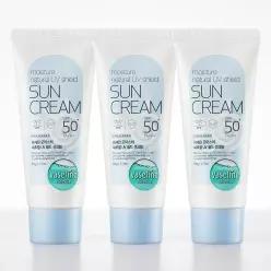 [타임딜] 바세린 내추럴 UV 쉴드 선크림 60ml 3개/ SPF50+ PA++++ 자외선차단+미백+주름개선