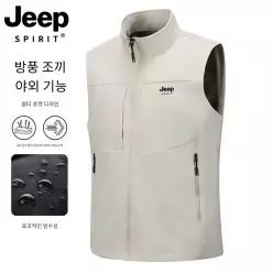 JEEP SPIRIT 아웃도어 스포츠 작업복 조끼 남성 가을 겨울 면 조끼