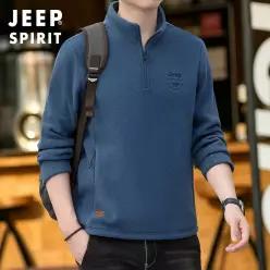 JEEP SPIRIT 남성 후리스 반집업 티셔츠 겨울 플리스 맨투맨 보온 아웃도어 상의