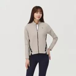 [엘르골프] 여성 트리코트 전타 풀집업 티셔츠_6I25501
