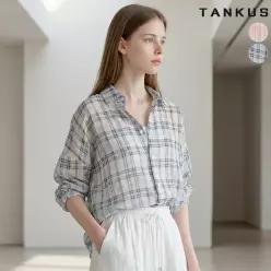 소프트 터치 체크 시어 셔츠