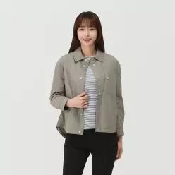 [PAT 여성] 배색 퀄팅 안감 셔츠_QK21201