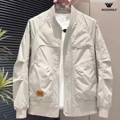 남자 경량 숏 블루종 집업 자켓 봄 가을 바람막이 점퍼 WI249J