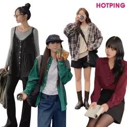[핫핑] 44~110/가을 베스트&신상/셔츠/남방/블라우스/체크/데님/레이어드/뷔스티에/프릴/셔링/랩/긴팔/하객룩/출근룩/빅사이즈
