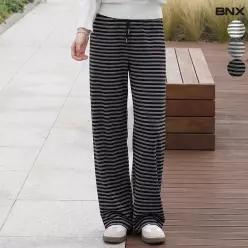 데일리 스트라이프 밴딩 니트 팬츠