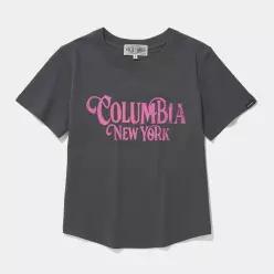 UNI WOMEN CURVED SLIM-FIT S/S T-SHIRTS_CHARCOAL