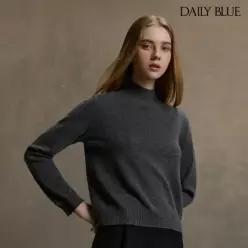 데일리블루 캐시미어100% 크롭 하이넥 컬러링 배색니트 1종[런칭 가격 99,900원]
