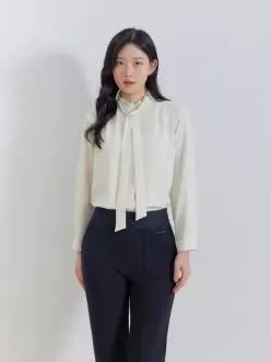 지센 솔리드 타이 블라우스 LFWSQ201IV