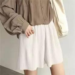 [라일리여성의류] Rly 빅사이즈 플리츠 반바지 와이드 숏팬츠 주름 4부