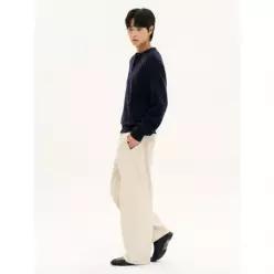 456921MME0 에잇세컨즈 코튼 가먼트다잉 커브드 라인 팬츠 아이보리 7233804