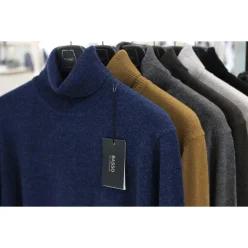 매장정품 BASSO 바쏘 24 FW 고급 울 캐시미어 100% 천연소재 순모 남성 터틀넥(목폴라)니트 6종 [ 블랙 외