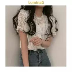 [하프클럽/]여성 시스루 블라우스 레이어드 패션 티셔츠 여성 상의