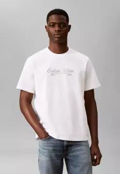 Calvin Klein 캘빈 클라인 진스 자수 로고 티셔츠 - 프린트 밝은 흰색 7853765