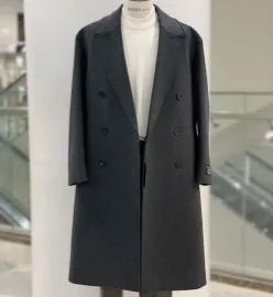 Y4CD-31A 차콜 캐시미어 울 혼방 오버핏 더블 롱 코트