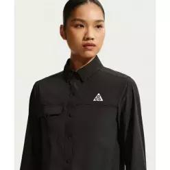 [정품] 나이키 NIKE ACG 에어리즈 버튼업 긴소매 트레일 러닝 탑 W - 블랙:서밋 화이트 / IR7297-010