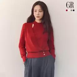 (26FW) 모크넥 랩블라우스 니트 4종