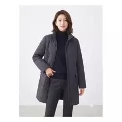 CROCODILE LADIES 크로커다일레이디 네이비 더블넥 퀄팅 패팅 CLCSPD101