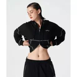 HDEX 에이치텍스 우먼스 컨트라스트 스티치 후디 집업 (Black)386201