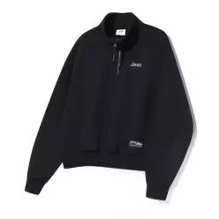 JEEP 지프 360g 우먼 M-Logo 하프집업 맨투맨 JQ5TSF838BK
