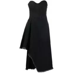 Alexander McQueen 알렉산더 맥퀸 비대칭 데님 드레스 714964QMAB5 TP447672196