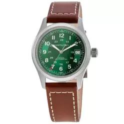 Hamilton 해밀턴 카키 필드 오토 38mm 그린 다이얼 가죽 스트랩 남성용 시계 H70455560 715723
